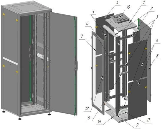 خزانة اتصالات مثبتة على الأرض 19" - طراز ШТ-П-33U-600х1700х600-ММ