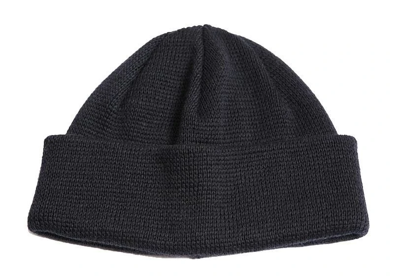 Black Wool Blend Knitted Cap for Law Enforcement Personnel - Type B
