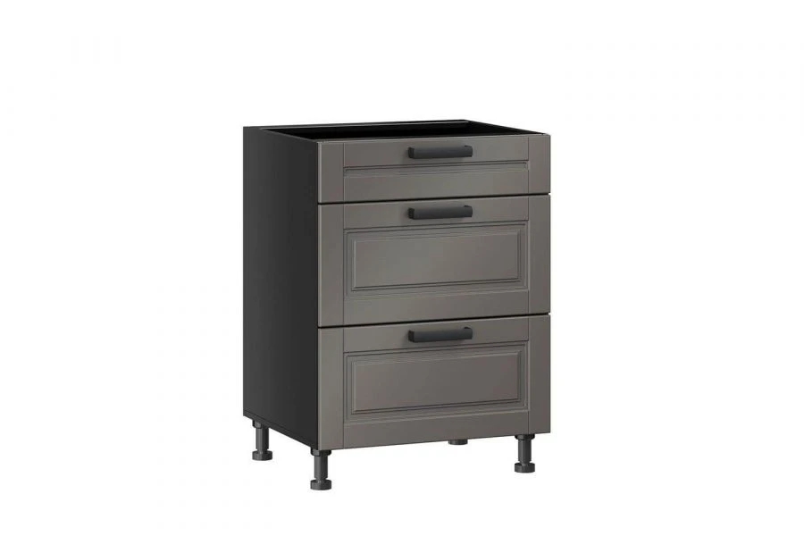 خزانة مطبخ فاخرة سوداء 600 مع 3 أدراج نوع 4 LD.270190.000