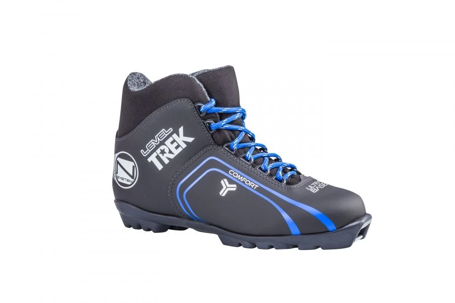 Trek Level3 Black Ski Boots with Blue Logo NNN Compatibility