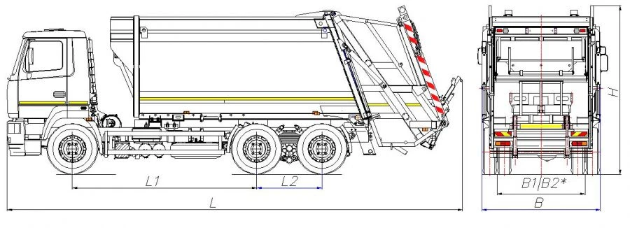 Rear-Loading Garbage Truck Model MK-3544-11