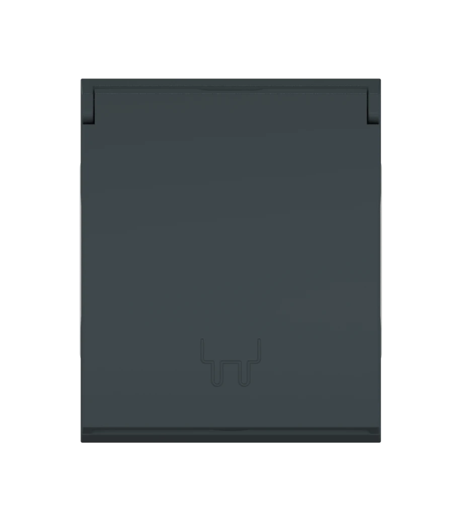 CADUCEUS ALING MODE Hidden Socket with Grounding, 16A, 250V, Anthracite, Art. 653.A