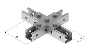 لوحة X-شكل SMA 628، بأبعاد 40x120 مم، بسمك 5.0 مم، فولاذ مجلفن