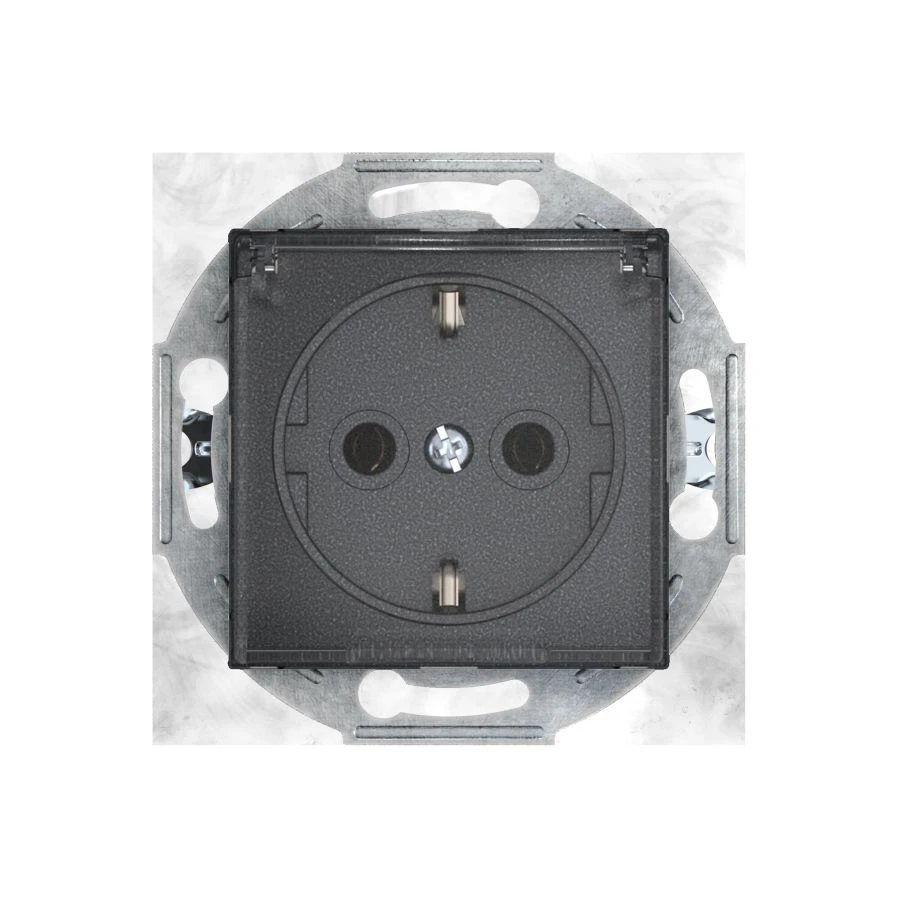 Caduceus Aling Prestige Hidden Socket with Grounding 16A, 250V - Graphite