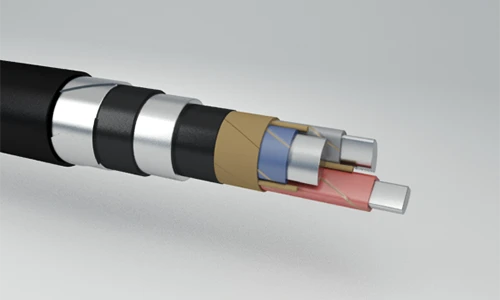 Power cables with copper conductors with paper insulation impregnated with non-caking compound, in lead sheath for voltage 6-10