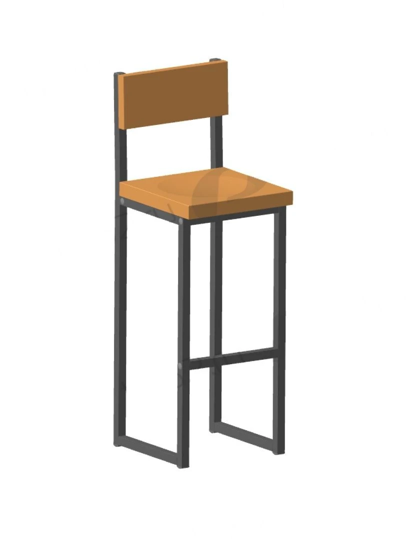 Simple RS 01.00.58 Bar Chair with Backrest - Foldable
