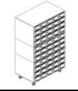 Modular Catalog Cabinet with 55 Drawers (5x11), Height 110mm
