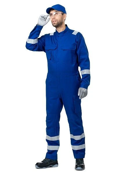 Durable Work Coverall with Two-Way Zipper and Stand-Up Collar Model 4.270