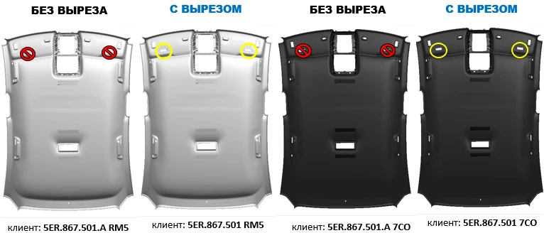 Car Interior Ceiling Lining 5ER.867.501 A RM5/7CO