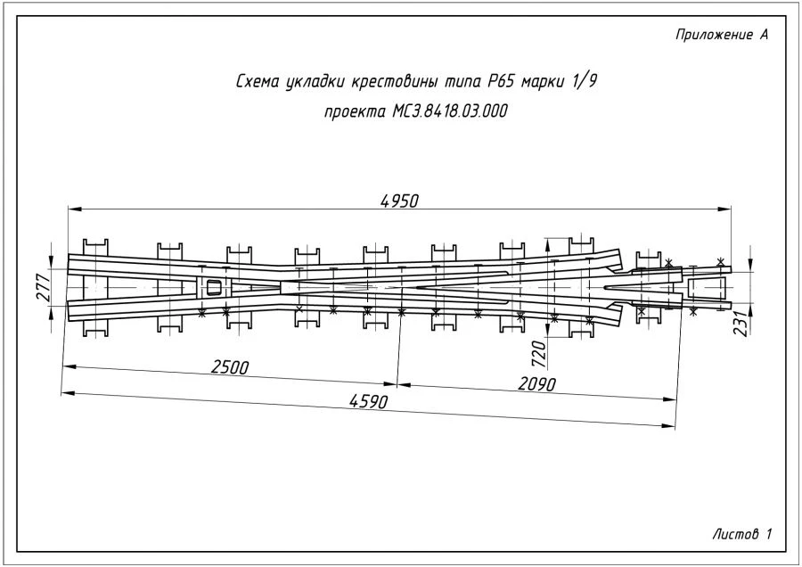Crosspiece Type R65 Model 1/9 for Railway Applications