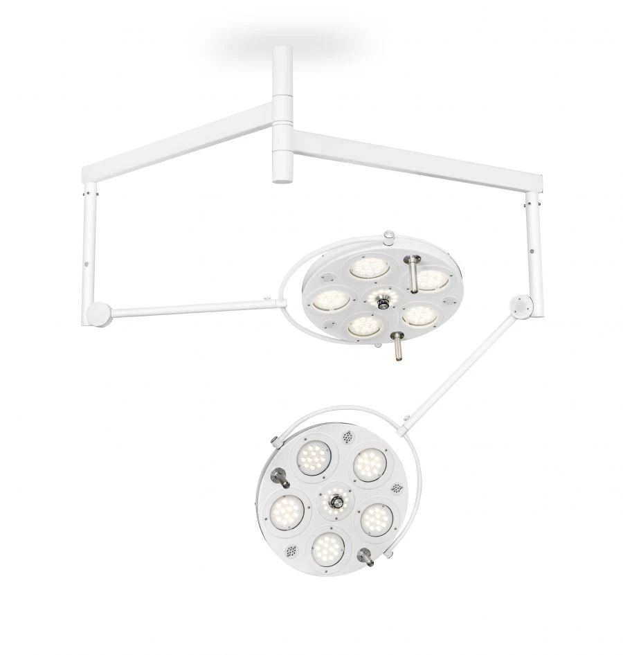 Dual Dome LED Surgical Medical Light with Ceiling Mount