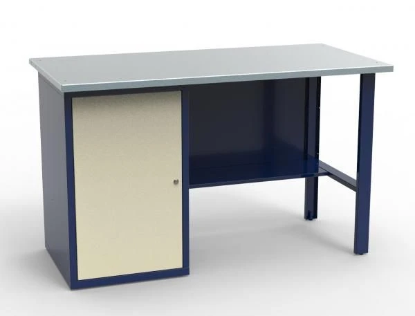 SV-1T.01.00.14.SO Single Pedestal Workbench with Galvanized Top