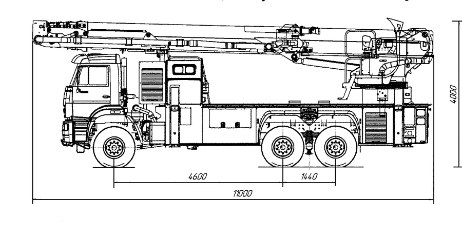 ناقل الرغوة للحرائق PPP-48 نوع 58811K65222، تعديل 58811Z على هيكل كاماز-65222-53