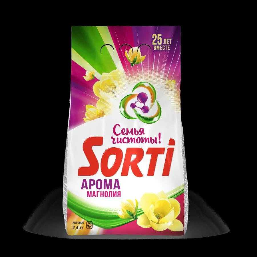 مسحوق منظف صناعي "SORTI عطر الماغنوليا الأوتوماتيكي