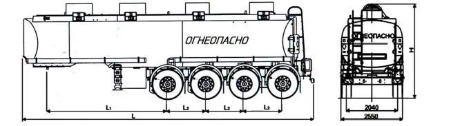 GR4 Type Semi-Trailer Tank 93332-0000010 for Oil Transport