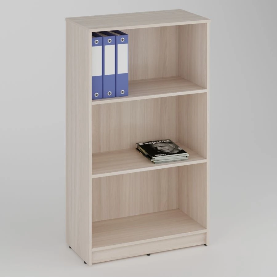 Open Office Cabinet with Two Shelves, Medium Size