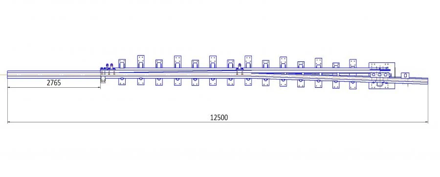 سكة منحنيات نوع P65 مع نقطة مباشرة لمشروع 2764.02.000