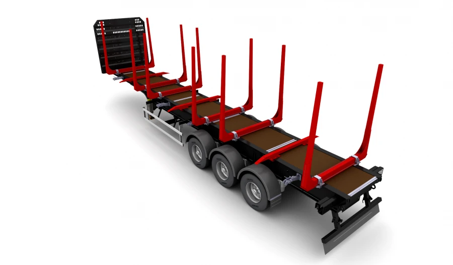 نصف مقطورة طراز TY-453 لنقل الأخشاب (بدون آلية الرافعة)