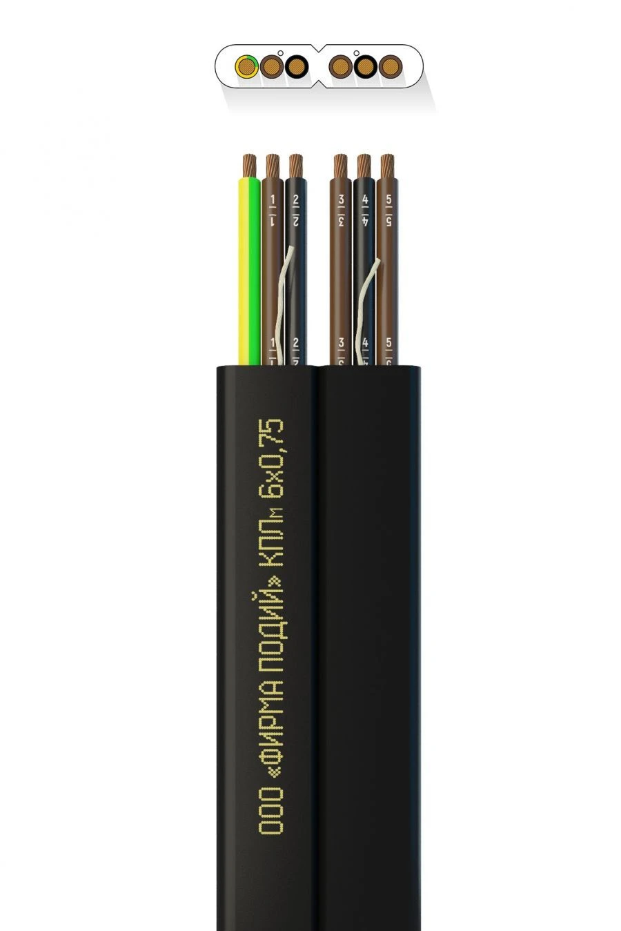 كابل مصعد مسطح مقاوم للصقيع KPЛм 6x0.75