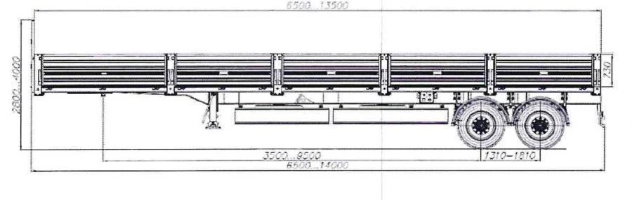 MDO4B1 Sideboard Semi-Trailer 8785B2 9 Tons Capacity