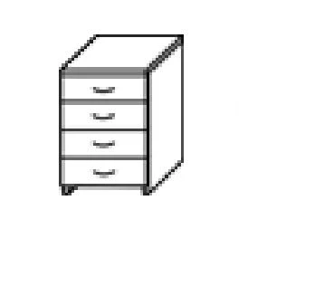 Office Side Cabinet with Drawers, LDSP Material
