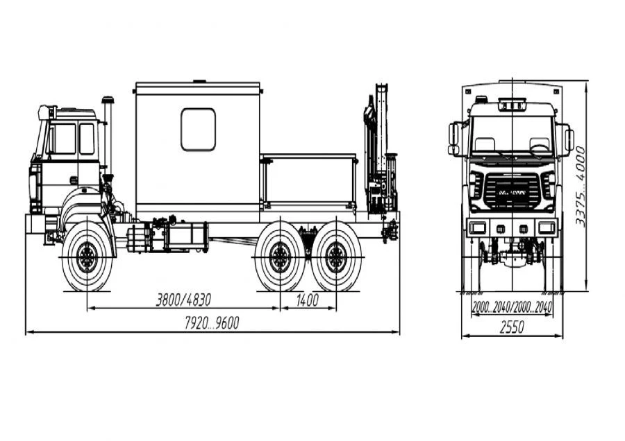 Specialized Cargo-Passenger Vehicle Model 677514 with Crane