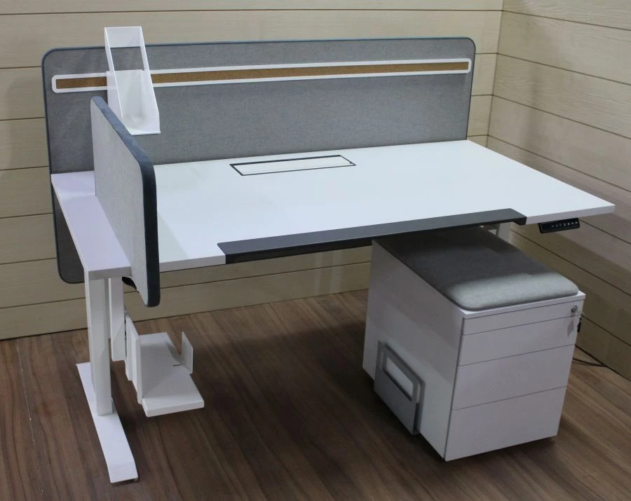 Ergonomic Office Desk with Cable Channels and Dividers - UP-LINE Model