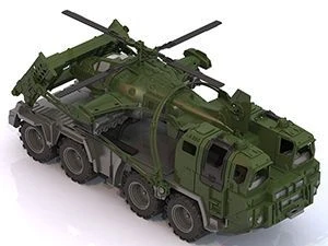 Military Towing Vehicle "Shield" with Helicopter