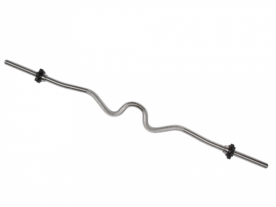 Chrome Barbell with Z Shape and 30mm Thread Lock Nut - MB-BarM30-ZB