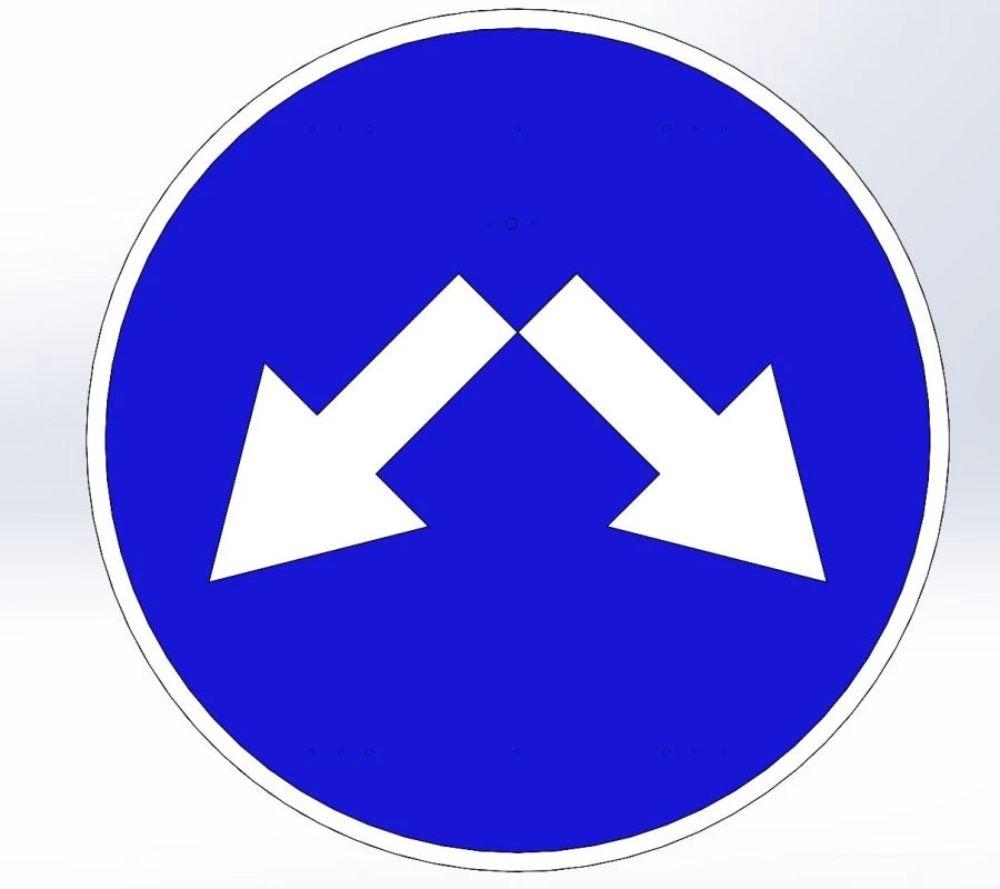 Road Traffic Sign Kompo-Slim D900 Type B with LED Strip 12V