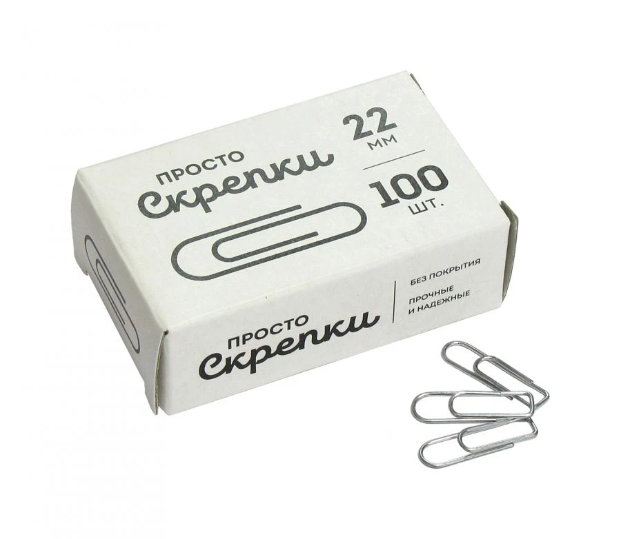 Metal Paper Clips 22 mm Uncoated - 100 pcs