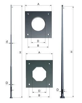 Conical Lightning Rod, Tubular Type - Model MOGK