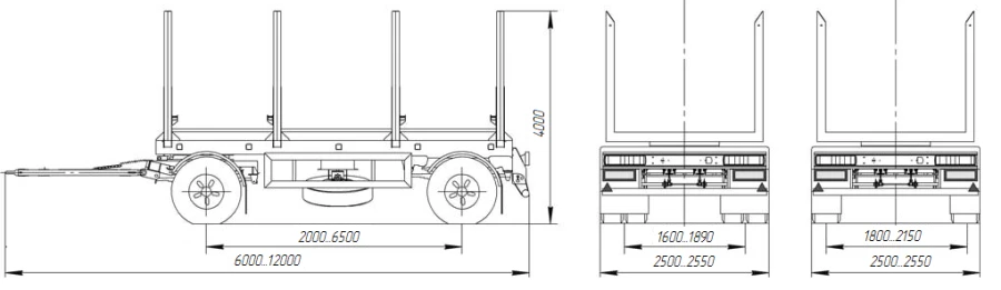 STK 9020-60 Log and Pipe Transport Trailer