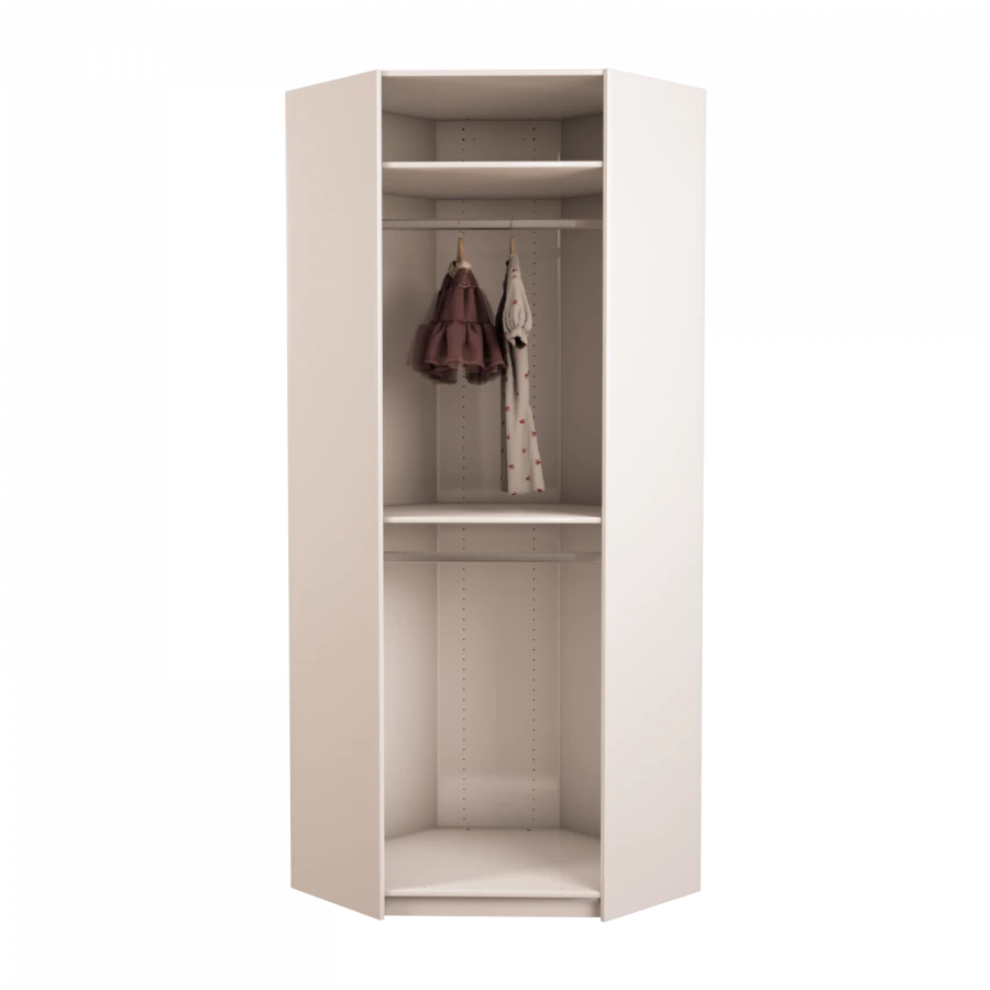 Corner Wooden Wardrobe for Bedroom Model No. 4