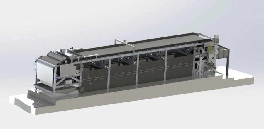 فلتر فراغ حزامي أفقي موديل 1.7F17 لفصل المواد الصلبة والسائلة