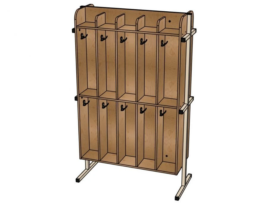 Double-Sided Towel Rack on Metal Frame, 20 Compartments / ШД70