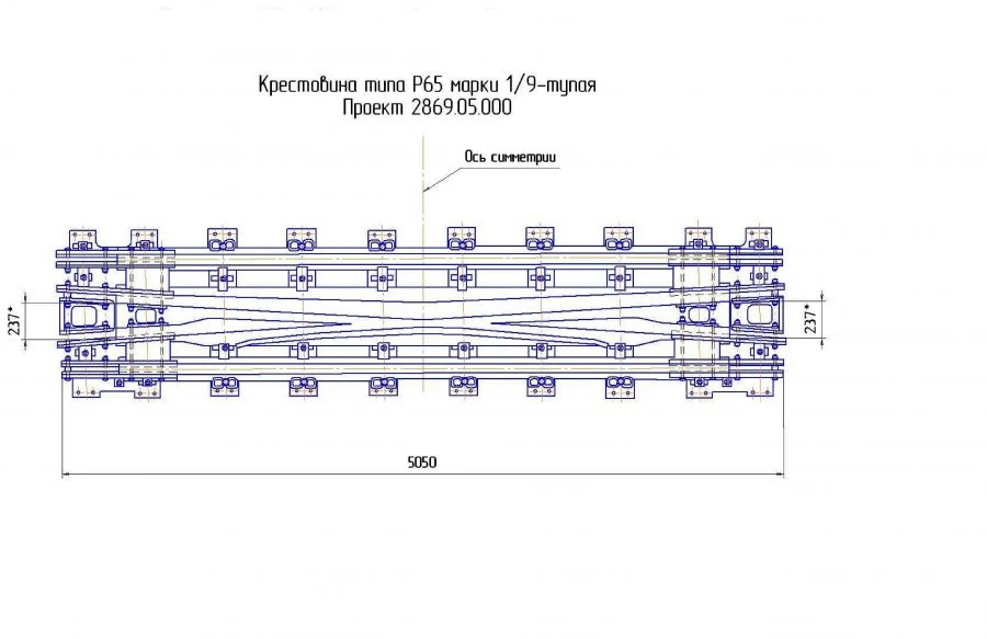 قطعة تقاطع نوع R65 للسكك الحديدية، نموذج 1/9، مشروع 2869.05.000