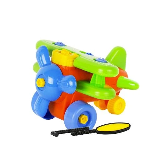 Colorful Airplane Toy with 23 Pieces and Tools