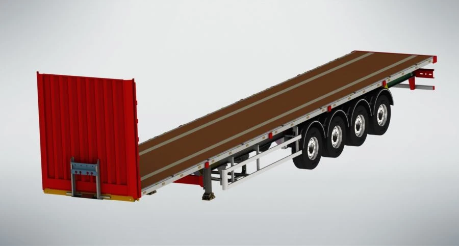Four-Axle Platform Semi-Trailer Without Sides, FSA-544