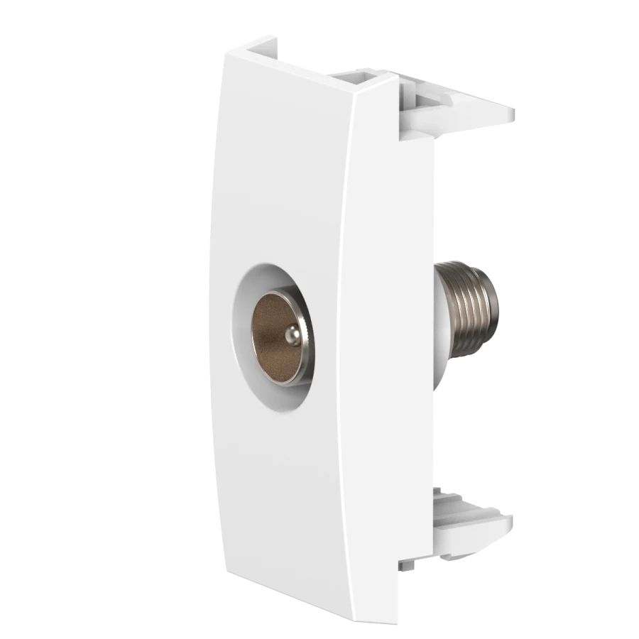 مقبس تلفزيون خفي التركيب M/F، 1م، أبيض، فن. 6621.0