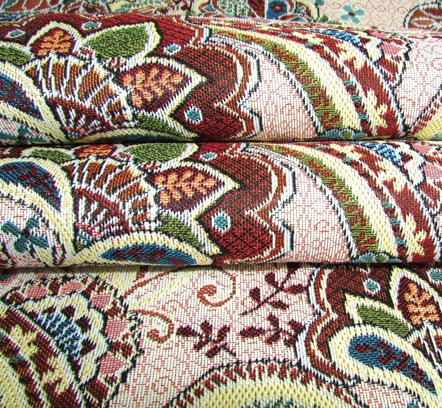 Decorative Jacquard Fabric Blend with Synthetic and Cotton Yarn