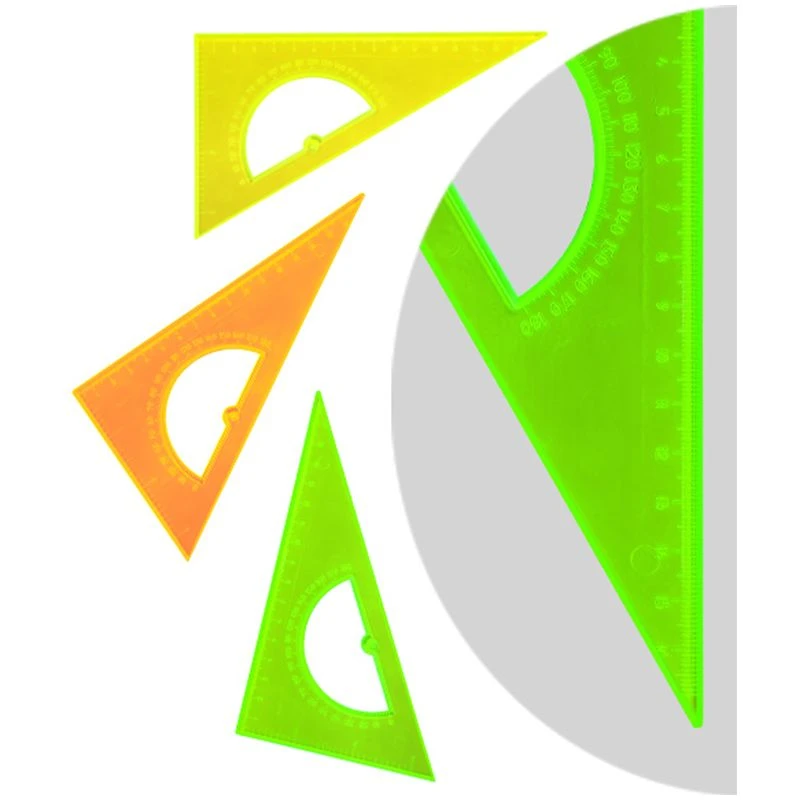 NEON Crystal 30° Triangle with Protractor, 16 cm