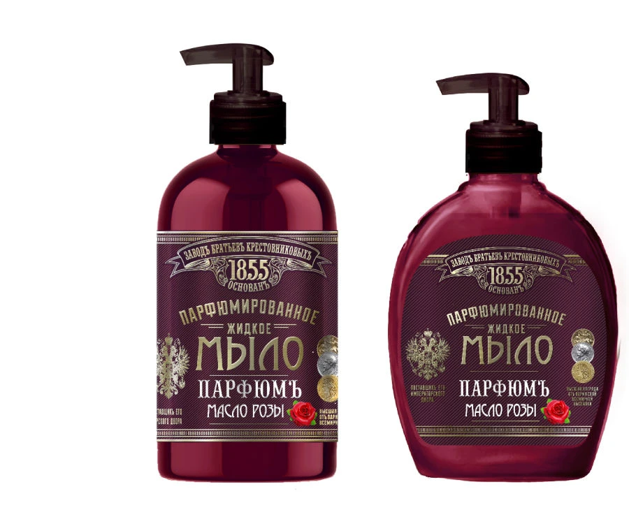 Rose Oil Perfumed Liquid Soap "Zavod Bratyev Krestovnikovykh Jubilee