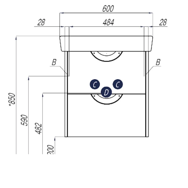 خزانة حوض أكواتون سيلفا 60 - تشطيب بلوط فيورد 1A211801SIW601.A211.8.01S.IW6.0