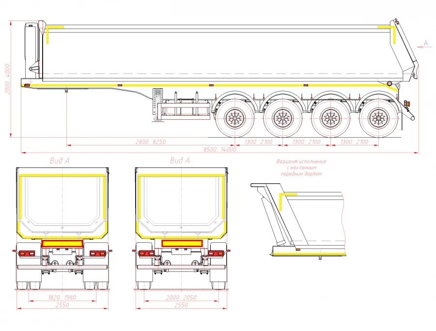 Dump Semi-Trailer for Bulk Cargo Transport 951061