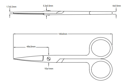 Surgical Scissors for Cutting Tissues - 10.0020.14