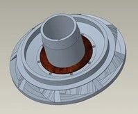 Floating Impeller Wheel Assembly with Washers, MT5A-250, 22mm, Ni-Rst