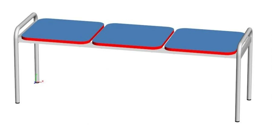 Three-Seater Bench with Metal Frame