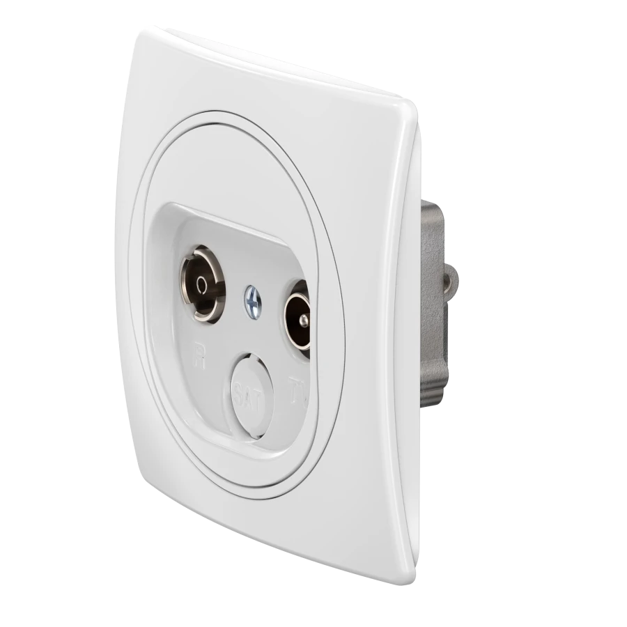 CADUCEUS ALING EON TV/FM Hidden Socket, White, Art. E612P.00
