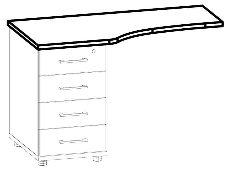 سطح ergonomics لرف 8607 يسار/يمين - سلسلة "غالانت